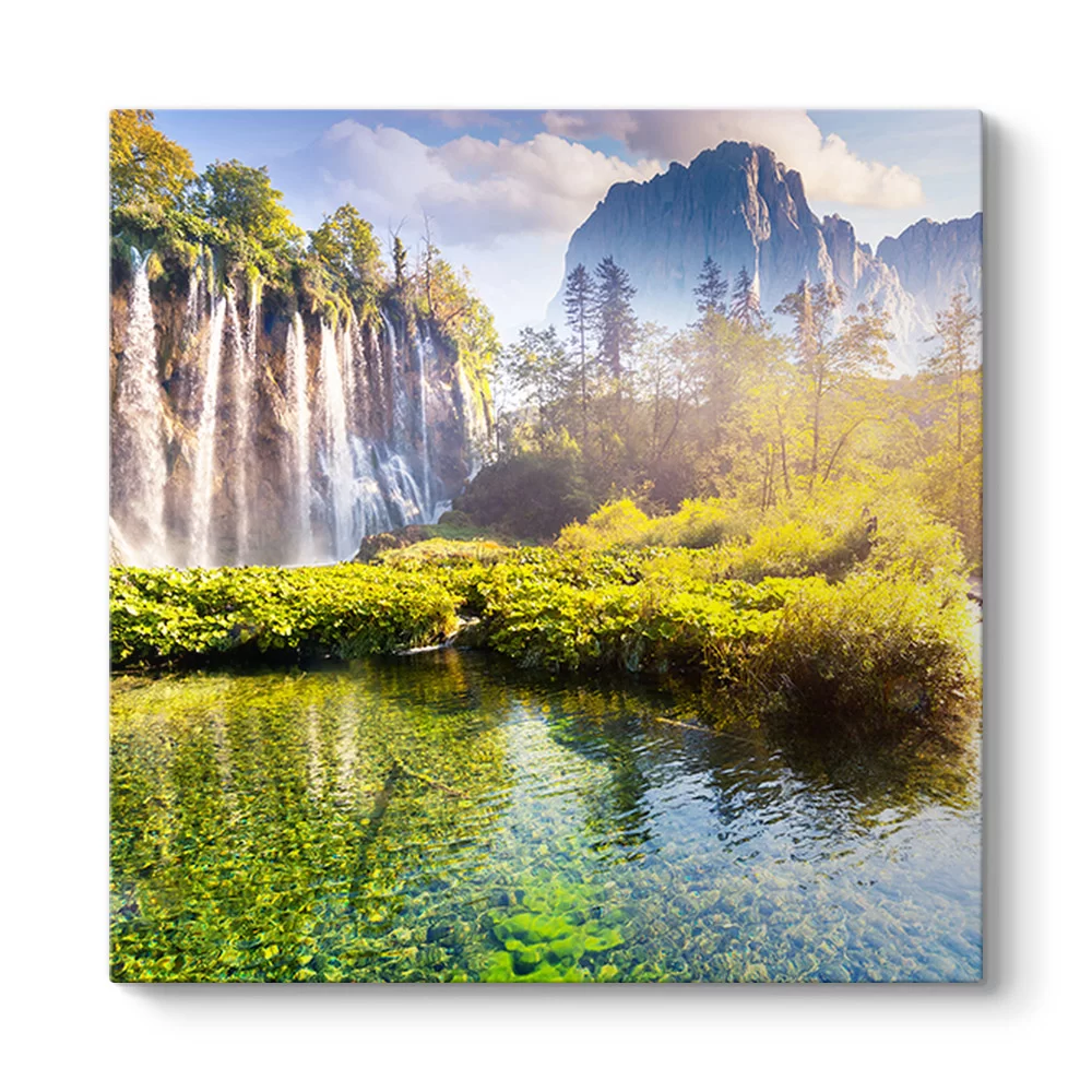 Plitvice Gölleri Şelalesi Tablosu - Model 3